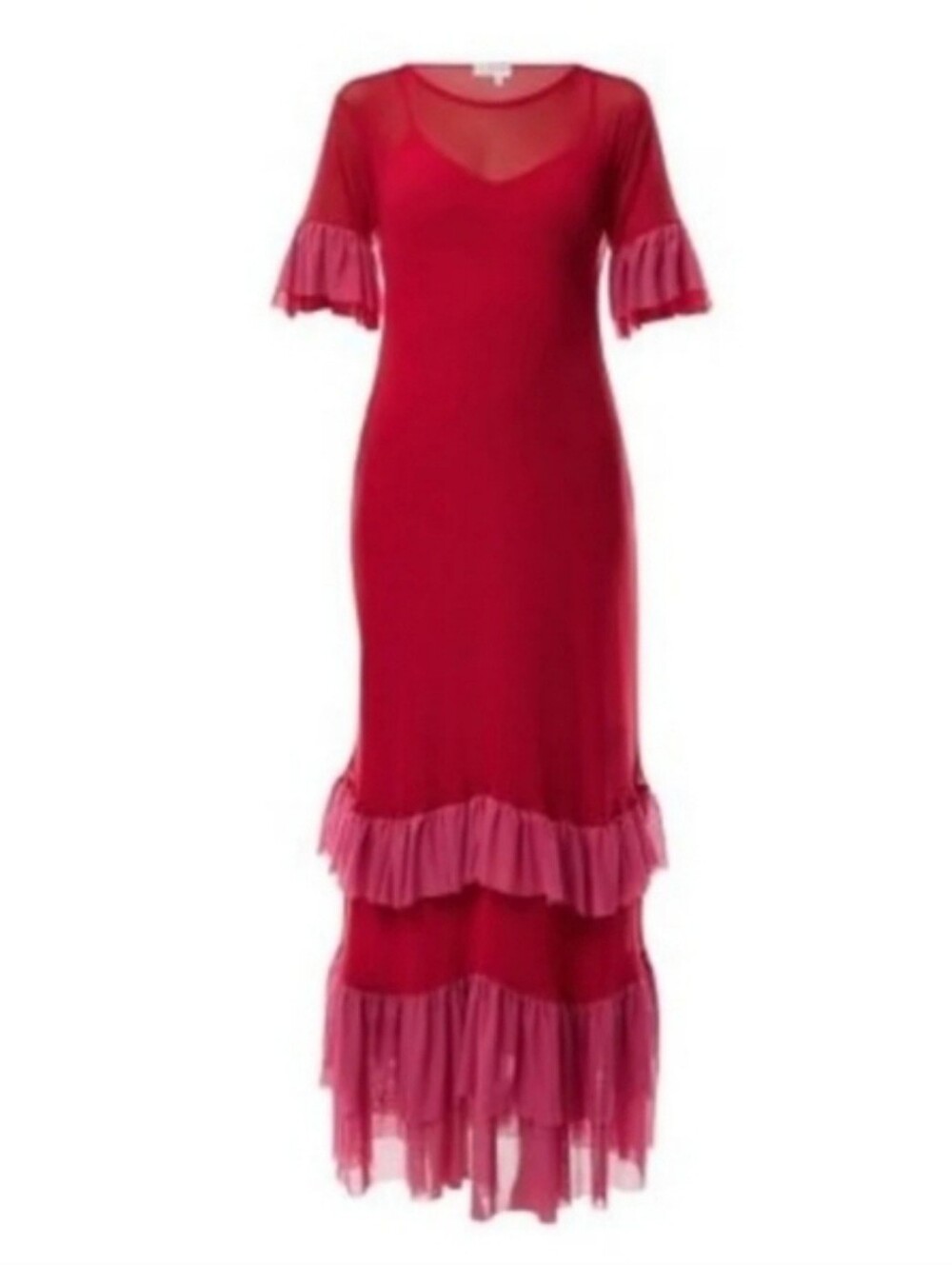 Never Fully Dressed Red Angelina Dress Maxi - US Sz. 2 WORN ONCE BRIEFLY!